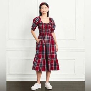 dresses for beach holidays Hill House Home X La Coqueta Blue Watercolour Hydrangea Izara Girl Dress main image 1